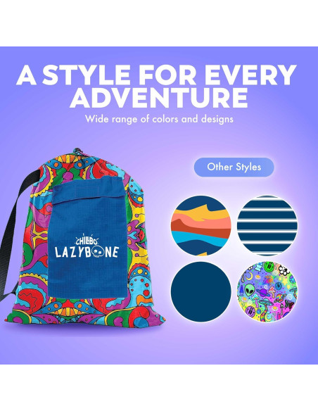 Sofá Inflable Chillbo Flap N Nap - Reposapiés Psicodélico 60s