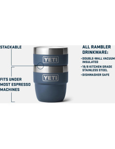 Tazas Apilables YETI 4 oz Acero Inoxidable Aisladas - Paquete de 2 2