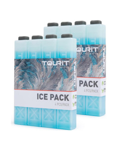 Paquete de Hielo Reutilizable TOURIT 8 Piezas 22.23cm Azul