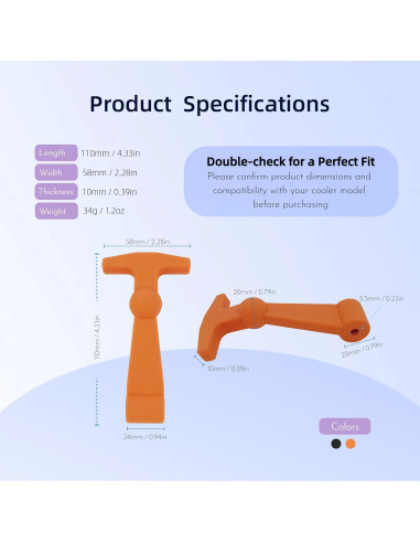 4 Ganchos de Caucho FUREHON para Nevera YETI y RTIC - Alta Resistencia
