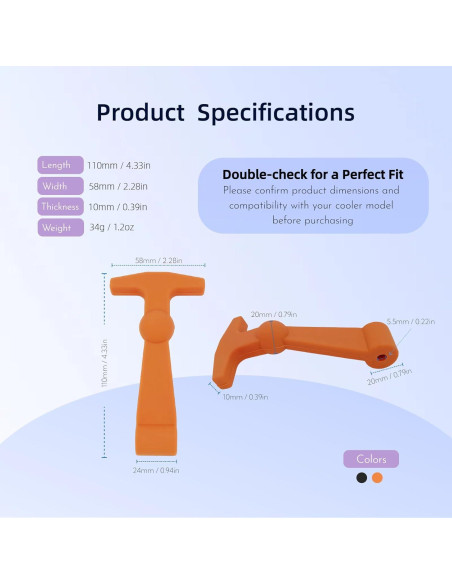 4 Ganchos de Caucho FUREHON para Nevera YETI y RTIC - Alta Resistencia