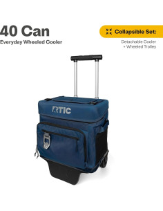 Cooler RTIC 40 Latas con Ruedas y Mango Plegable Marino 2
