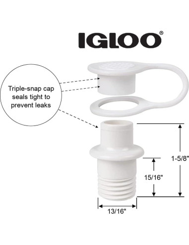 Tapón de Drenaje Igloo Triple Clic para Enfriadores 2.22 cm