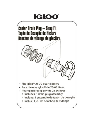 Tapón de Drenaje Igloo Triple Clic para Enfriadores 2.22 cm