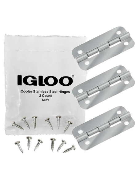 Bisagras de Acero Inoxidable Igloo para Neveras - Juego de 3