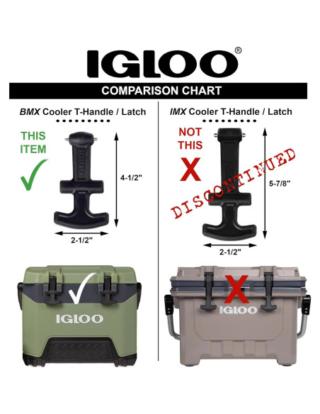 Cierre T-handle Igloo para neveras BMX y Overland 25-72 Qt