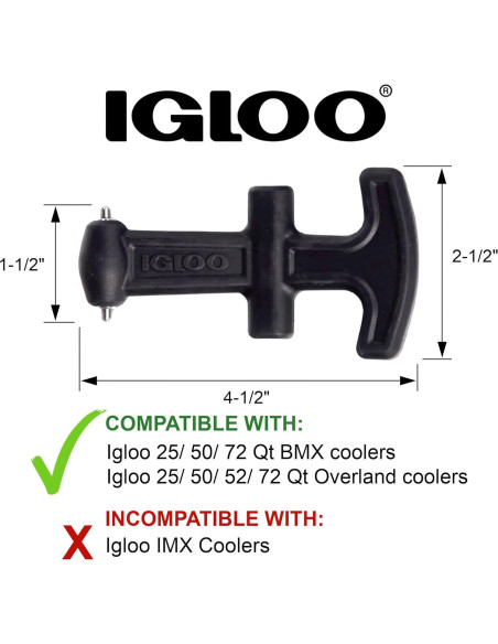 Cierre T-handle Igloo para neveras BMX y Overland 25-72 Qt