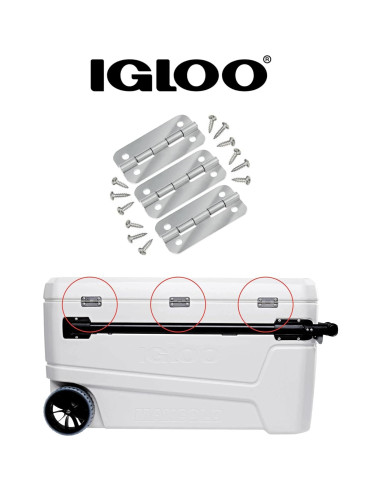 Bisagras de Acero Inoxidable Igloo para Neveras - Juego de 3