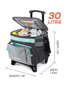 Nevera Rodante TOURIT 30L Aislada con Ruedas para Camping 2
