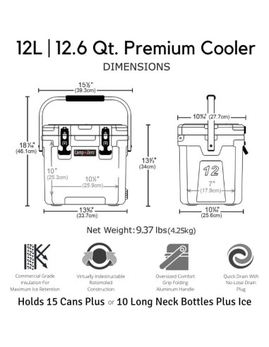 Enfriador Portátil CAMP-ZERO 12L Sage con Portavasos