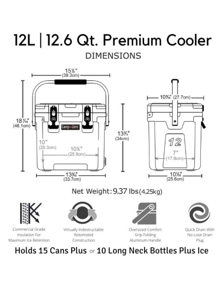 Enfriador Portátil CAMP-ZERO 12L Sage con Portavasos