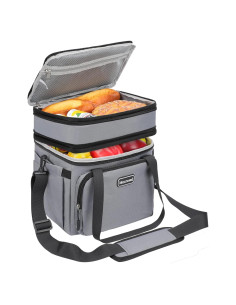 Bolsa de Almuerzo Térmica Mecrowd Gris 17L Aislada y a Prueba de Fugas