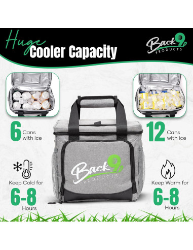 Bolsa de Enfriamiento Aislada BACK9 Products 12 Latas Gris