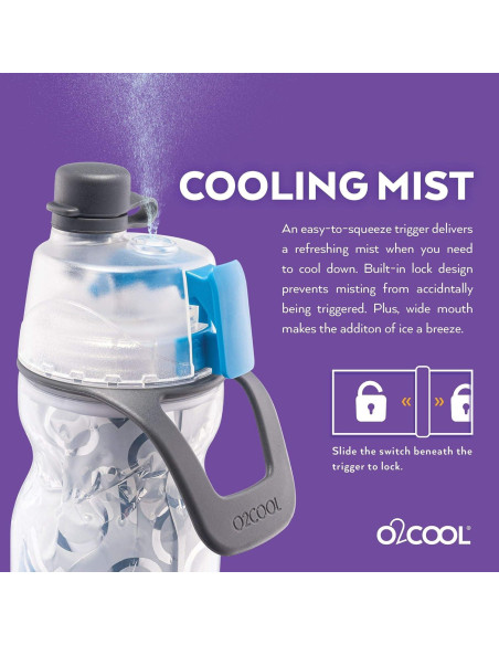 Botella Aislada O2COOL Mist 'N Sip 591 ml Azul Craquelado