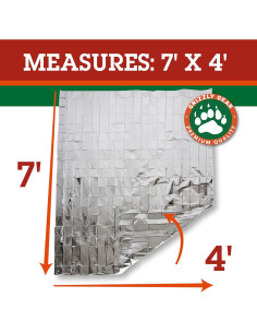 Manta de Emergencia Mylar Grizzly Gear 4 Paquete 213x132 cm 2