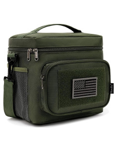 Bolsa de Almuerzo Táctica FlowFly Verde Militar Aislada 11.5L