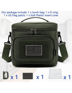 Bolsa de Almuerzo Táctica FlowFly Verde Militar Aislada 11.5L 2