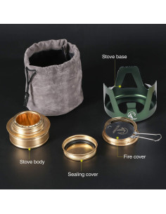 Estufa de Alcohol REDCAMP para Camping y Mochileros 145g 2