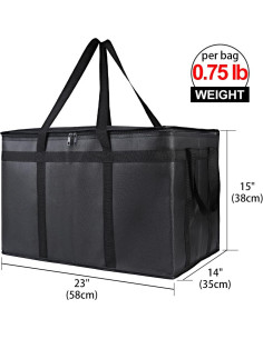 Bolsa de Entrega Aislada Bodaon XXXL Negra para Comida 2