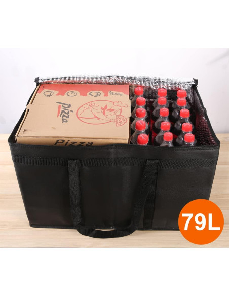 Bolsa de Entrega Aislada Bodaon XXXL Negra para Comida