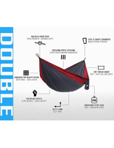 Hamaca Doble Pro Venture 3.2x2.0m Nylon 210T para Camping 2