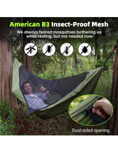 Hamaca de Camping CROSSHIP con Red Antimosquitos para 2 Personas 2