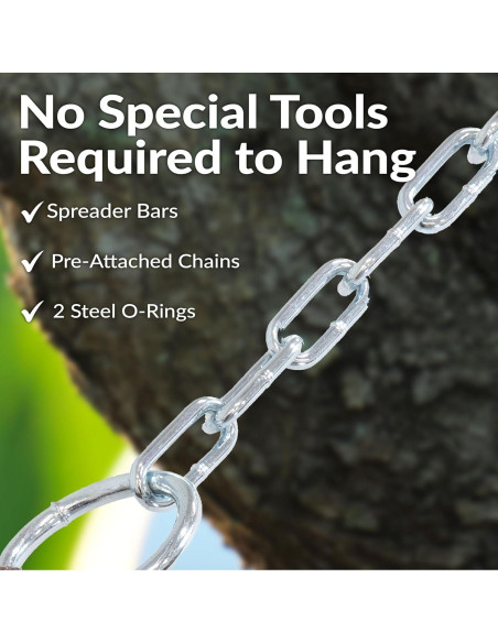 Hamaca Doble Sunnydaze de Poliester Rojo 272 kg Exterior