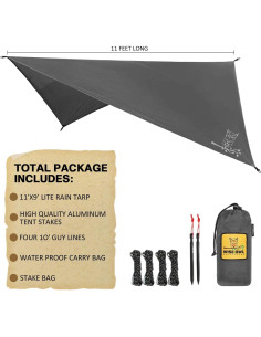 Toldo Impermeable WINKAURA para Hamaca 3.35x2.74m - Camping 2