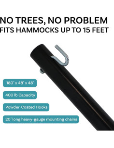 Soporte de Hamaca de Acero Sunnydaze 4.57m Negro 181kg 2
