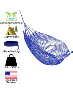 Hamaca de Cuerda Iconikal para Camping Azul 136 kg 2