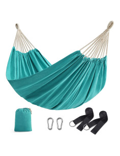 Hamaca Doble SONGMICS Turquesa 250x150 cm 300 kg con Correas