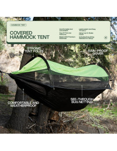Hamaca de Camping Portátil ANGORA 2.69m x 1.37m Impermeable 2