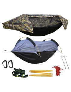 Hamaca de Camping WintMing con Red Antimosquitos y Cubierta de Lluvia 200kg