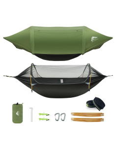 Hamaca de Camping Rivenlo 3 en 1 Impermeable Verde 2 Personas