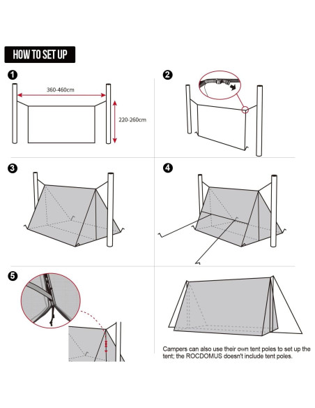 Carpa Caliente OneTigris ROCDOMUS 340x240 cm Impermeable