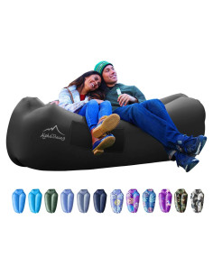 Sofá Inflable AlphaBeing X-Large Negro con Reposacabezas