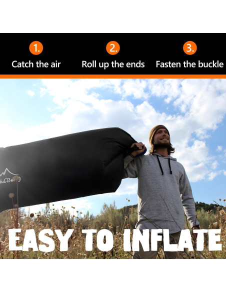 Sofá Inflable AlphaBeing X-Large Negro con Reposacabezas