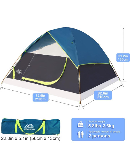 Juego de Camping 9 Piezas LANMOUNTAIN Verde - Carpa, Sacos, Hamacas Juego de Camping 9 Piezas LANMOUNTAIN Verde - Carpa, Sacos, Hamacas
