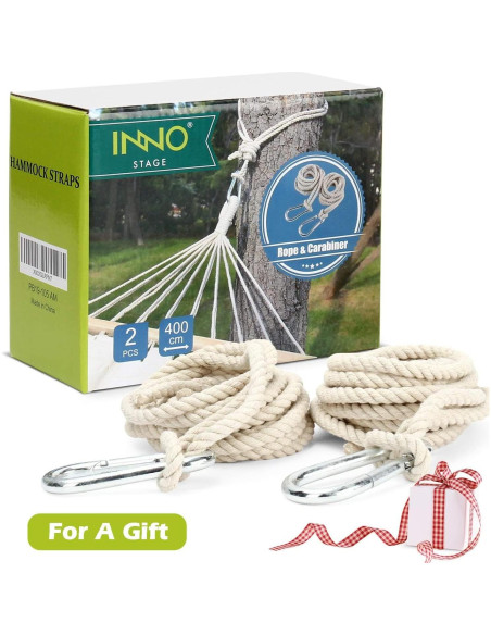 Cintas de Árbol para Hamaca INNO STAGE 5m - 2 Paquete con Ganchos