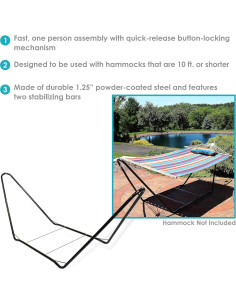 Soporte de Hamaca Portátil Sunnydaze de Acero 3m 150kg Negro 2