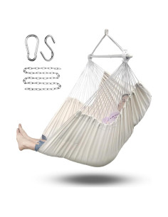 Silla Colgante Hamaca ADVOKAIR Beige 180x120cm 227kg