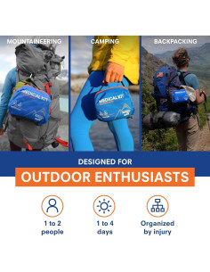 Kit Médico de Primeros Auxilios Adventure Medical Kits - Montañismo - Para 2 Personas - Incluye Paquete de Trauma y Guía 2