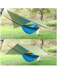Lona de Camping Impermeable WoneNice 3.05m x 3.96m Verde 2