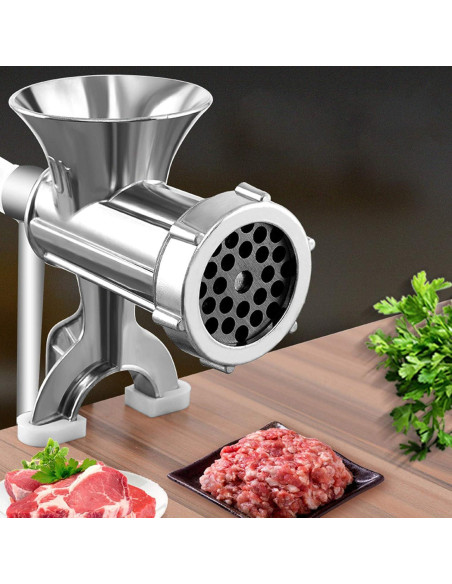 Picadora de Carne Manual TOPINCN de Aluminio con Tubo para Salchichas