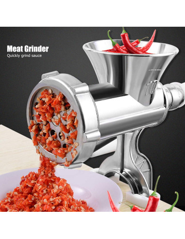 Picadora de Carne Manual TOPINCN de Aluminio con Tubo para Salchichas