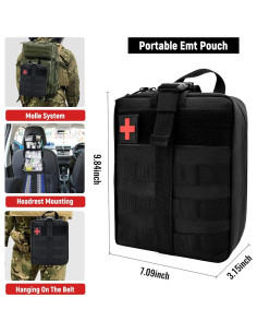 Kit de Primeros Auxilios Táctico JUMAHE 17.99x8x24.99cm Negro 2