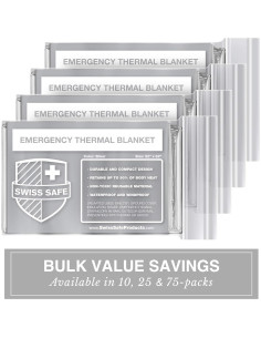 Mantas Térmicas de Emergencia Swiss Safe - Paquete de 75 Unidades 2