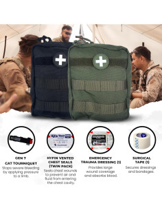 Kit de Primeros Auxilios IFAK HMZ Medical con Torniquete CAT Verde 2