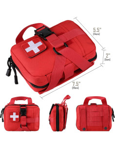 Bolsa Médica Táctica LIVANS IFAK Rojo 18x14x6 cm 2