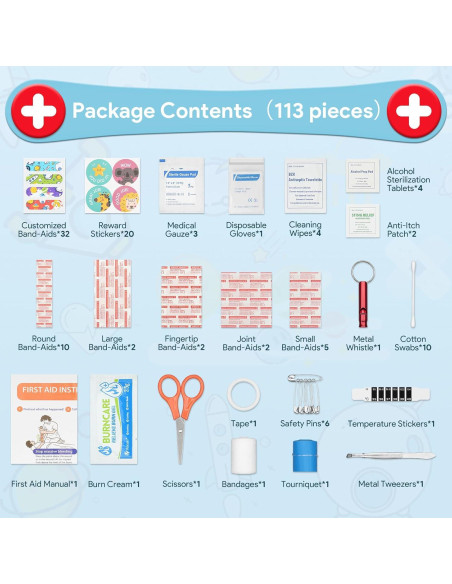 Kit de Primeros Auxilios Compacto KakuKa 113 Piezas Impermeable